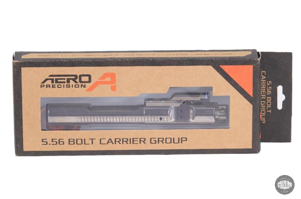Aero Precision AR15 Bolt Carrier Group 5.56 NATO .223 Nickel Boron (New): This Aero Precision AR15 bolt carrier group is built for 5.56 NATO and .223 Remington platforms, featuring a nickel boron finish for enhanced lubricity, corrosion resistance, and smooth cycling
