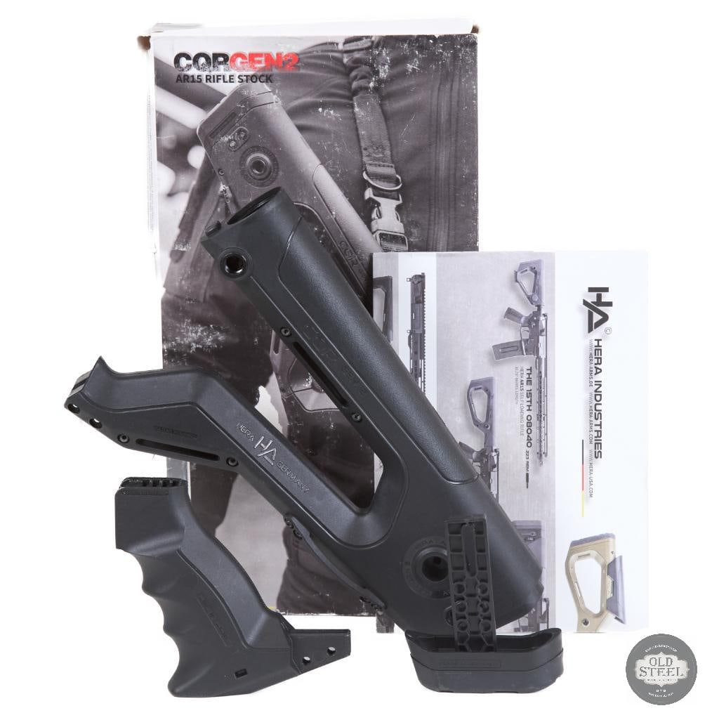 Hera Arms CQR Gen 2 Stock Black AR15 Stock Assembly: This Hera Arms CQR Gen 2 stock in black offers the distinctive futuristic styling and ergonomic design that has made the CQR series popular among AR-platform builders. Designed for AR15 rifles, the