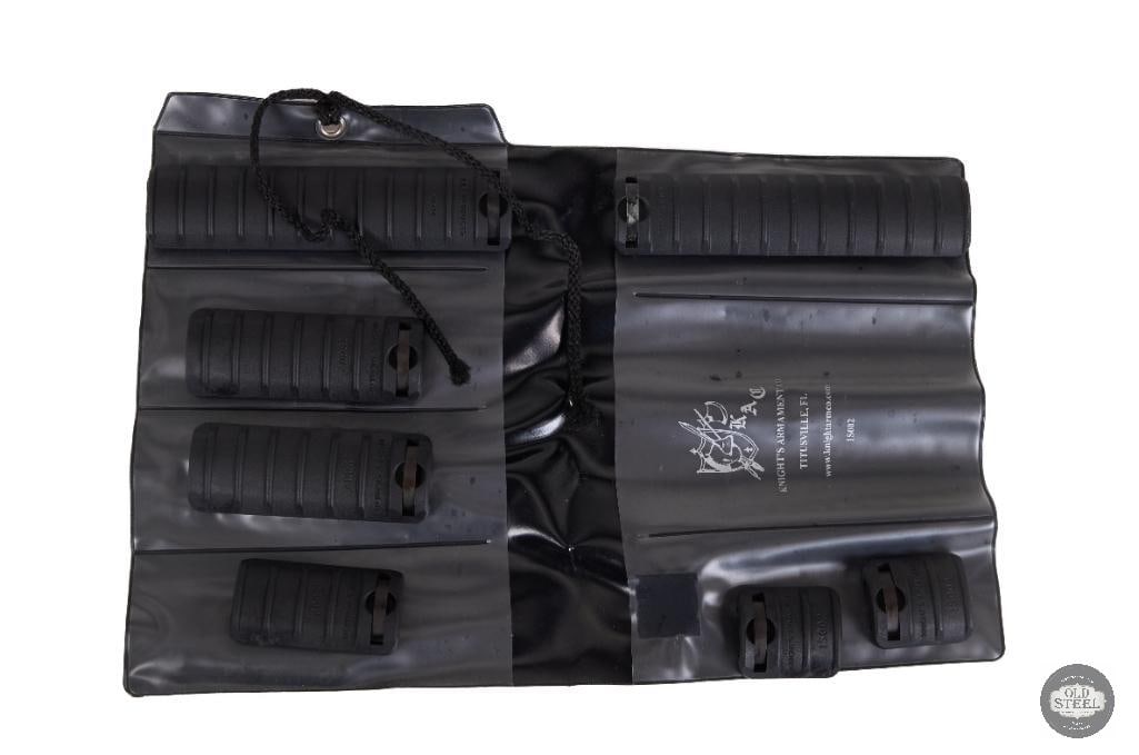 Knights Armament Ribbed Rail Cover Kit AR15 Picatinny Rail Covers: This Knights Armament ribbed rail cover kit includes a set of Picatinny rail covers designed for AR15 and compatible quad-rail handguard systems. Featuring the classic ribbed texture, these covers