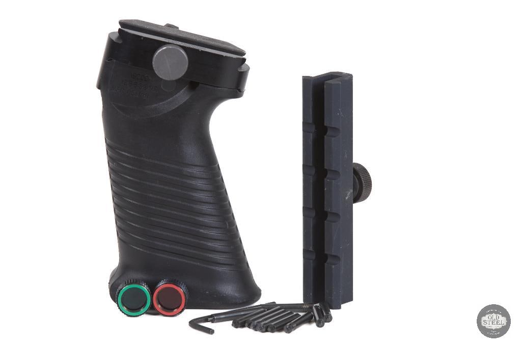 Picatinny SAW-Style Grip & Carry Handle Rail Mount: This Picatinny SAW-style vertical grip and carry handle rail mount is designed for AR-platform rifles and other compatible Picatinny-equipped firearms. Featuring a rugged vertical grip profile