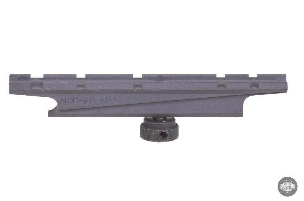 ARMS M16 A1/A2 Carry Handle Optics Rail AR15/M16 Top Carry Handle Mount: This ARMS M16 A1/A2 carry handle optics rail is designed to mount securely into standard AR15/M16 carry handles, providing a stable Picatinny interface for optic attachment. Built to fit classic