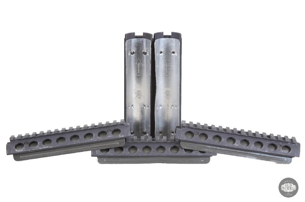 Lot of 5 M4 RAS Quad Rail Lower Handguards Includes Knights Armament: This lot includes five M4 RAS quad rail lower handguards, with select examples manufactured by Knights Armament. Designed for M4 and M4A1-style rifle configurations, these lower handguard sections pro