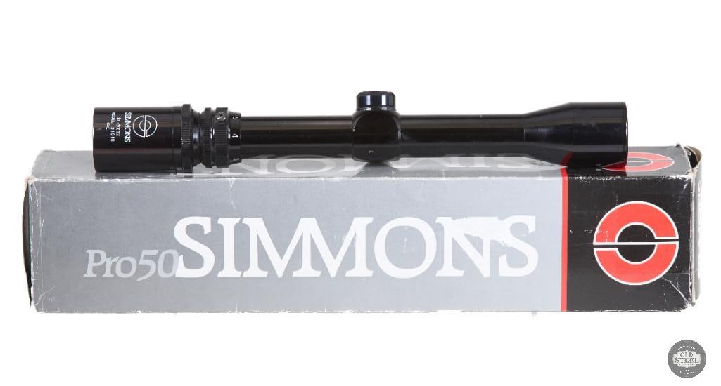 Simmons 3-9x32 Rifle Scope Model 1010 Variable Zoom Optic with Box: This Simmons 3-9x22 rifle scope, Model 1010, is a compact variable-power optic designed for general-purpose shooting and hunting applications. Offering adjustable magnification from 3x to 9x with a