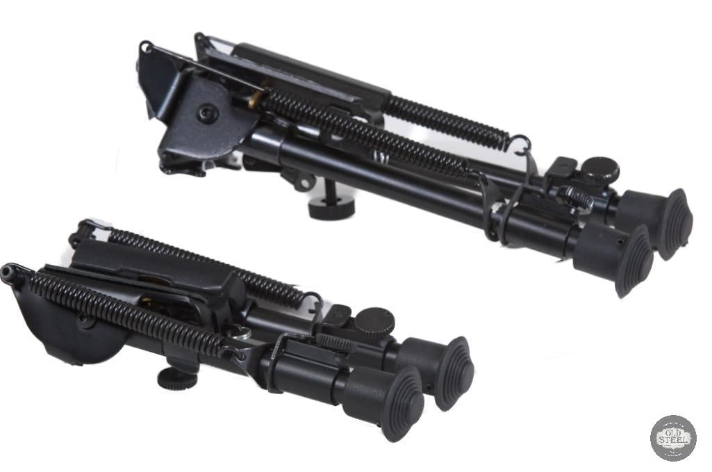 Lot of 2 Harris-Style Rifle Bipods Black: This lot includes two black Harris-style rifle bipods designed to provide a stable shooting platform for rifles used in precision shooting, hunting, and general range applications. Featuring the