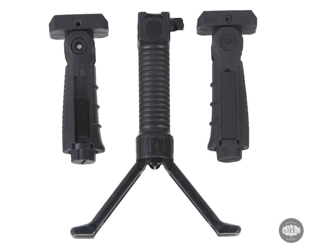Lot of 3 Vertical Foregrips Includes Grip Pod: This lot includes three vertical foregrips designed for use on Picatinny-equipped rifles and carbines, including one Grip Pod-style foregrip. These accessories provide enhanced weapon control,