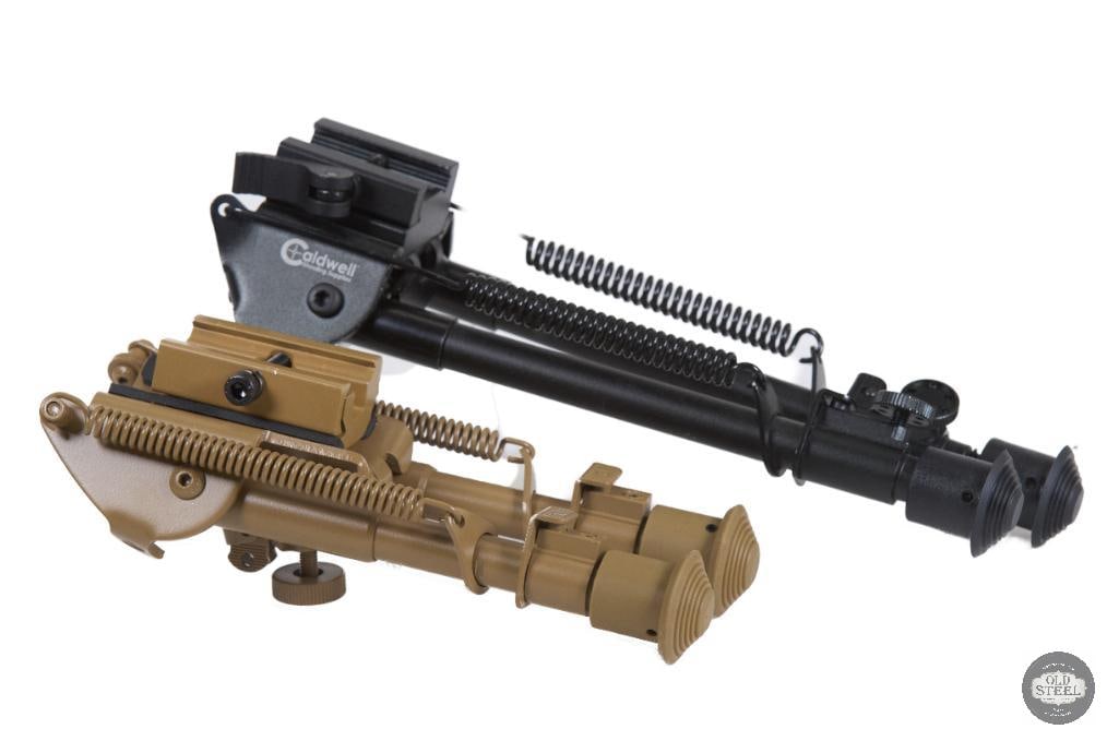 Lot of 2 Harris-Style Rifle Bipods FDE & Black: This lot includes two Harris-style rifle bipods, featuring one Flat Dark Earth (FDE) model and one black model. Designed to provide a stable shooting platform for precision shooting, hunting, and
