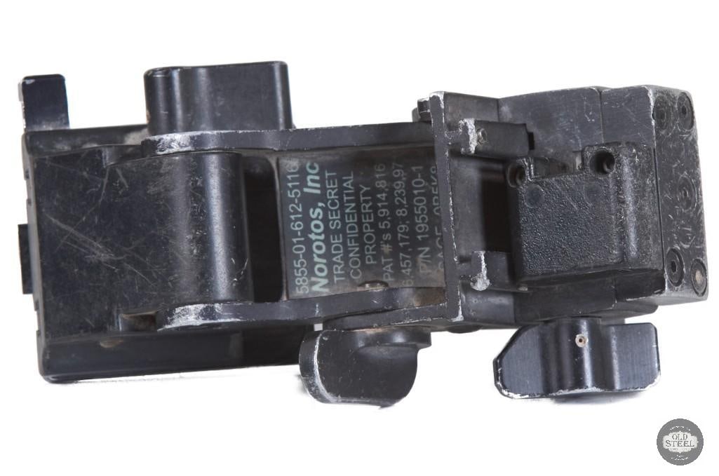 Norotos RHINO II Helmet Mount NVG Mounting System: This Norotos RHINO II helmet mount is designed for attaching night vision devices to compatible helmet platforms, including ACH-style systems. Built as an upgraded version of the RHINO mounting