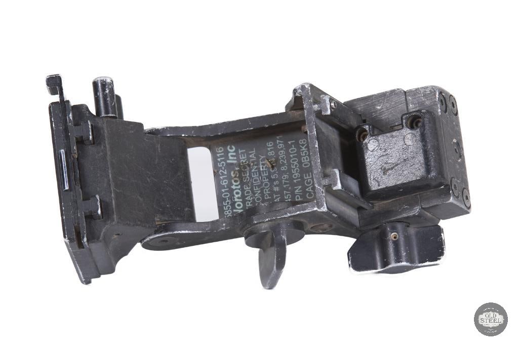 Norotos RHINO II Helmet Mount NVG Mounting System: This Norotos RHINO II helmet mount is a rugged and widely used mounting system designed for attaching night vision devices to compatible helmets, including ACH-style platforms. As an upgraded version