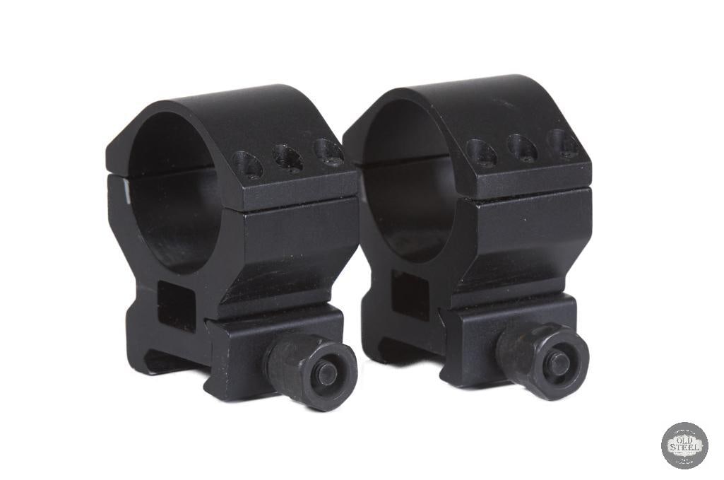 Set of 30mm Scope Rings 6-Screw Heavy-Duty Design: This set of 30mm scope rings features a heavy-duty 6-screw cap design for enhanced clamping strength and secure optic retention. Built for use on standard Picatinny or compatible rail systems, these