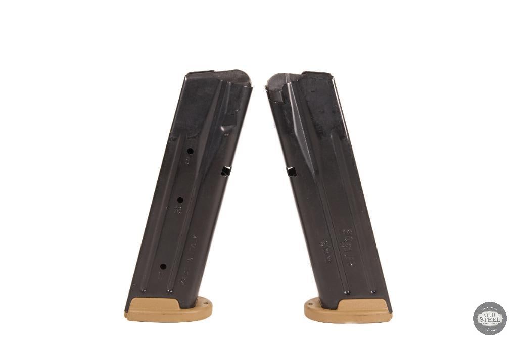 Lot of 2 Military Surplus SIG M17 / M18 9mm Magazines 17 Round: This lot includes two military surplus SIG Sauer M17 / M18 9mm magazines with 17-round capacity, designed for use with the SIG P320-based M17 and M18 service pistols. Built to military specification