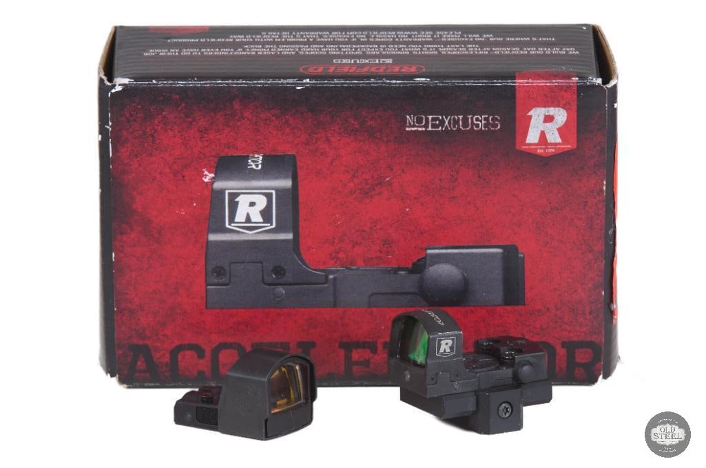 Lot of 2 Micro Red Dot Sights Compact Optics Set: This lot includes two micro red dot sights designed for use on Picatinny rail systems and compatible mounting platforms. Compact and lightweight, these optics provide fast target acquisition with a si