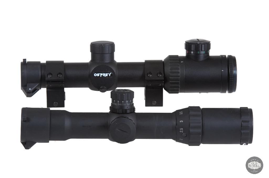 Lot of 2 LPVO Rifle Scopes Low Power Variable Optics: This lot includes two LPVO (Low Power Variable Optic) rifle scopes designed for versatile use on AR-platform rifles and other Picatinny-equipped firearms. Featuring adjustable magnification from low t