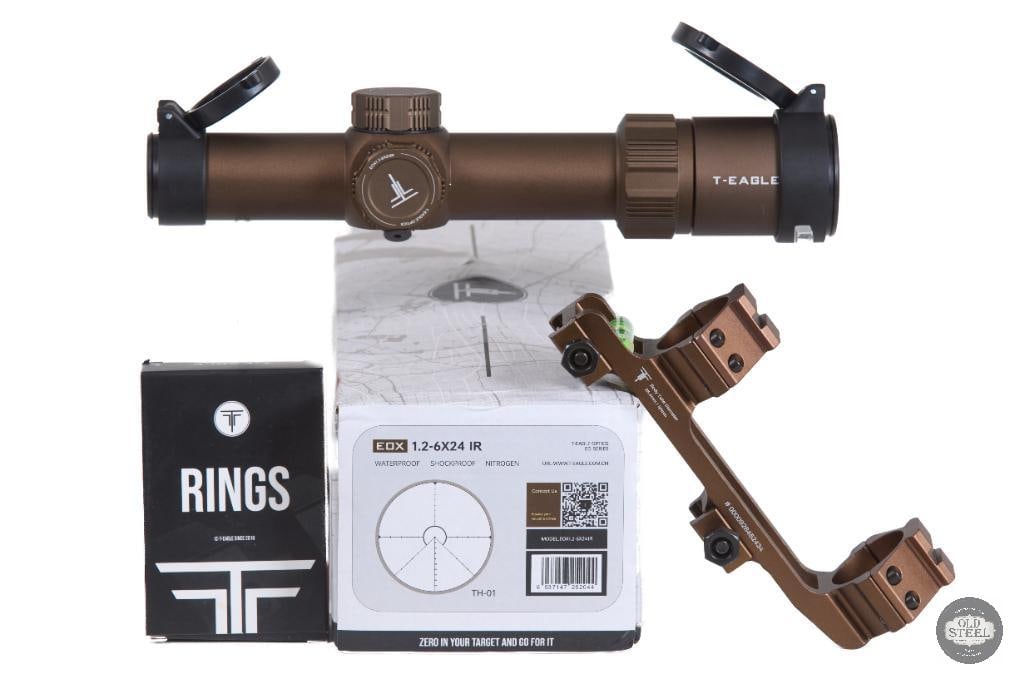 T-Eagle EOX 1.2-6x24 LPVO with Mount: This T-Eagle EOX 1.2-6x24 low power variable optic comes complete with a mount, providing a versatile sighting solution for AR-platform rifles and other Picatinny-equipped firearms. Featuring a