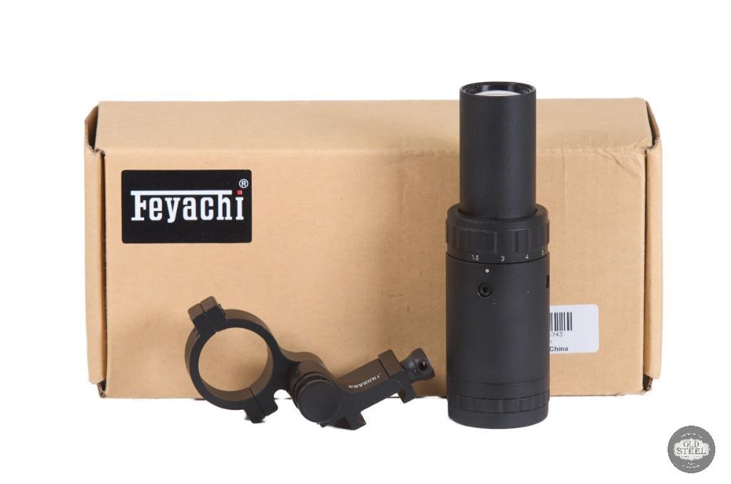 Feyachi 1.55x Variable Power Magnifier with Flip-to-Side Mount: This Feyachi variable power magnifier features adjustable magnification from 1.5x to 5x and includes a flip-to-side mount for quick transition between magnified and unmagnified viewing. Designed for
