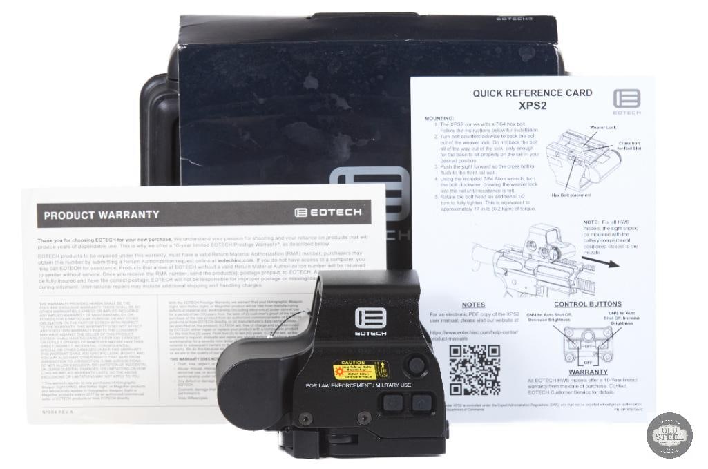 EOTech XPS2 Style Red Dot Sight: This EOTech XPS2-style red dot sight is a training optic designed to replicate the appearance and handling characteristics of the popular XPS-series holographic sight. Featuring the familiar compact