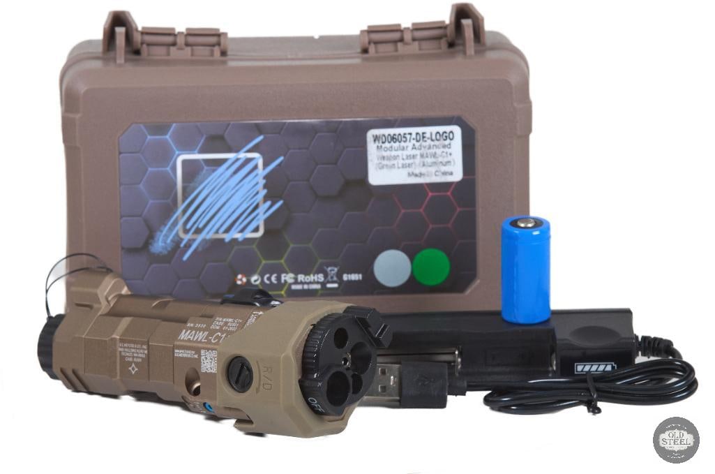 MAWL-Style 4-in-1 Tactical Laser Unit Flashlight, Visible Laser, IR Laser & IR Illuminator: This MAWL-style multi-function laser unit is a compact 4-in-1 rail-mounted system designed to replicate the form and functionality of modern integrated aiming devices. It combines a white tactical fla