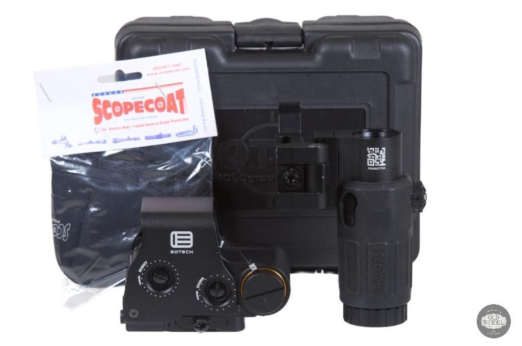 EOTech-Style Red Dot Sight with Magnifier Compact Optic Combo: This EOTech-style red dot sight and magnifier combo provides a versatile close- to mid-range optic setup for AR-platform rifles and other Picatinny-equipped firearms. The holographic-style reflex sigh