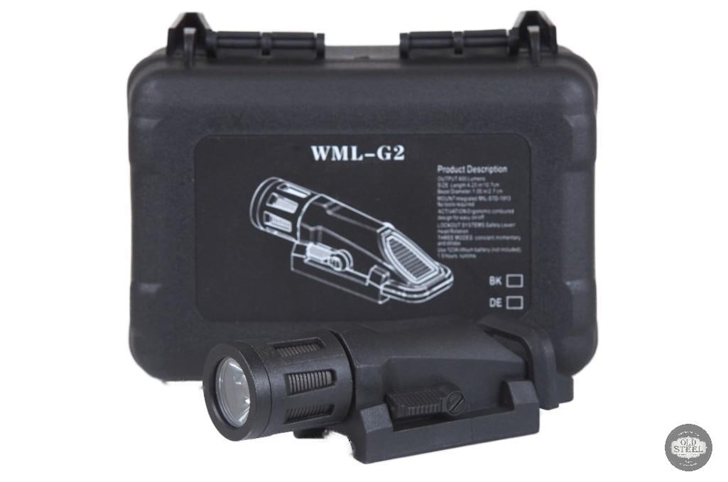 Inforce WML Gen 2 Style Weapon Light Compact Rail-Mounted Light: This Inforce WML Gen 2 style weapon light is a compact, lightweight rail-mounted illumination device designed for Picatinny-equipped rifles and carbines. Built in the familiar angled-profile