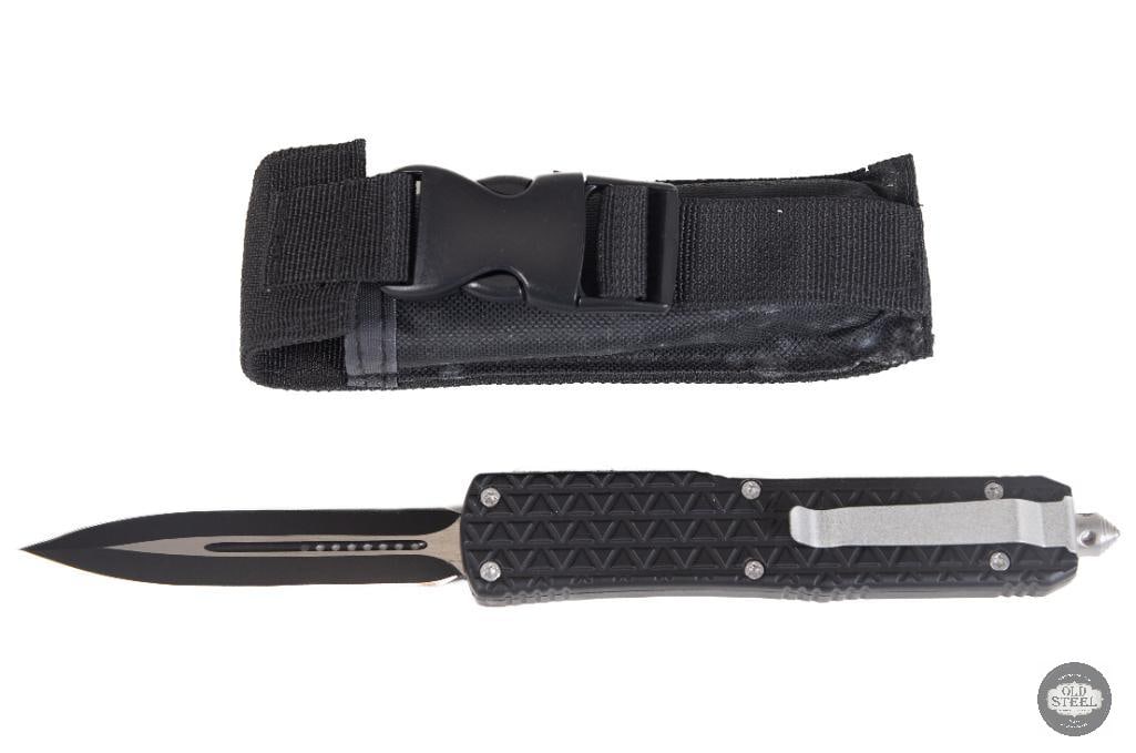 Black Dagger Edge OTF Knife Double-Edge Automatic Out-the-Front Knife (1 of 1)