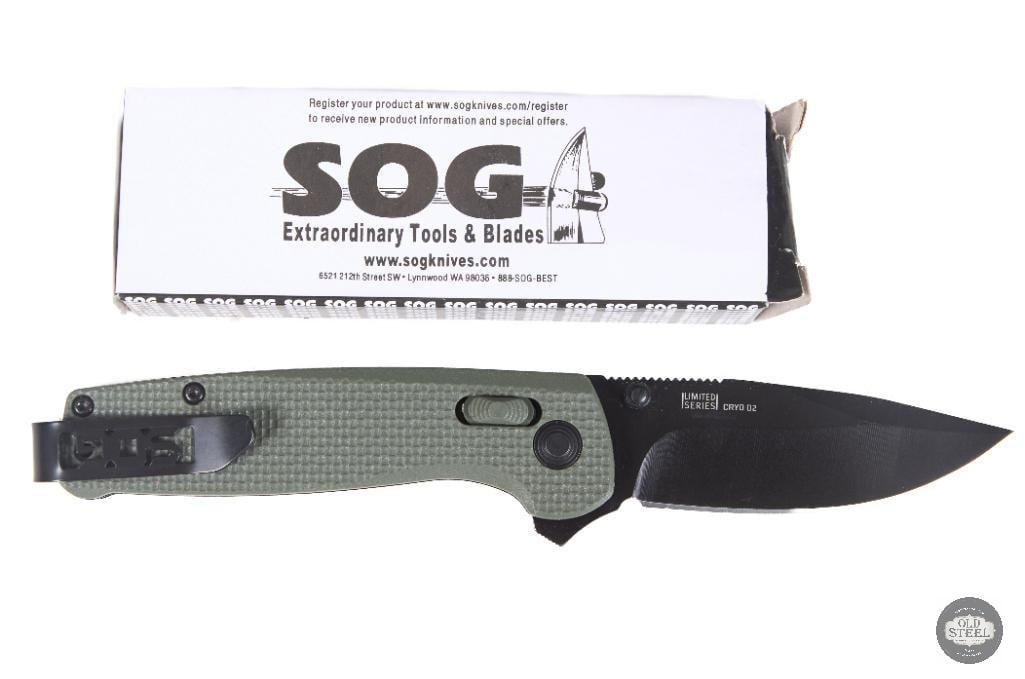 Foliage Green G10 Flipper Knife with Box: This folding knife features a durable foliage green G10 handle and a smooth flipper-style opening mechanism, offering a practical blend of everyday utility and modern styling. The textured G10 scales