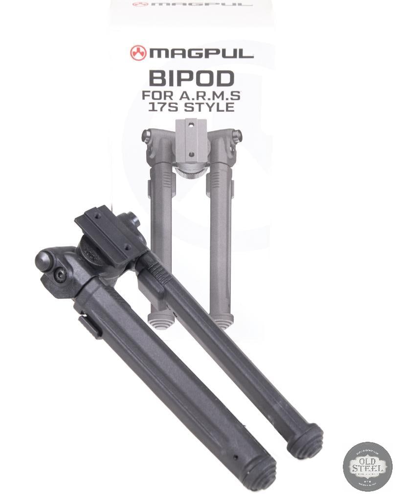 Magpul Bipod ARMS 17S Style Interface, Black: This Magpul bipod features an ARMS 17S-style interface, providing a robust and versatile mounting solution for compatible rifle platforms. Built with Magpuls reputation for durability and practical