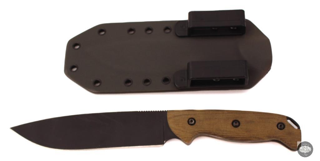 Castlegate Custom Fixed Blade Knife 6 Drop Point Blade, Black Cerakote, Micarta Handles with - 2