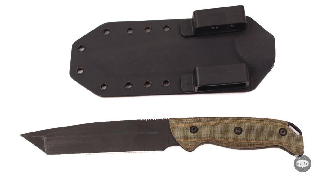 Castlegate Custom Fixed Blade Knife 6 Tanto Point Blade, Black Cerakote, Micarta Handles with - 2