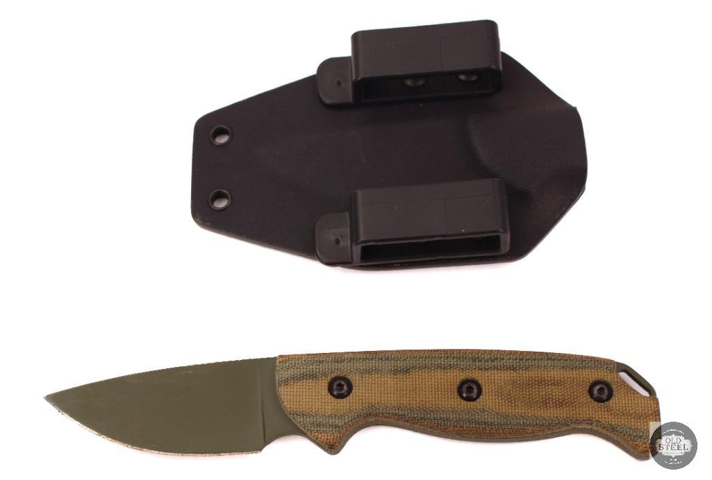 Castlegate Custom Fixed Blade Knife 3 Drop Point Blade, Green Cerakote, Micarta Handles with - 2