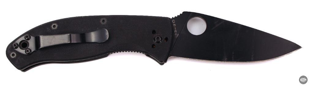 Spyderco Tenacious Folding Knife All Black, 3.39 Blade (Used) - 2