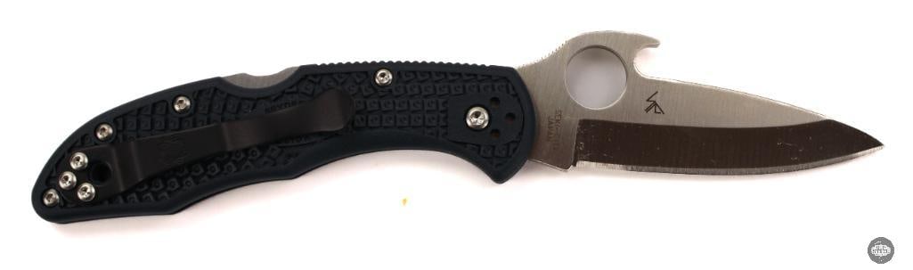 Spyderco Delica 4 Emerson Wave Folding Knife Black Handle, Satin Blade, 2.88 Blade - 2