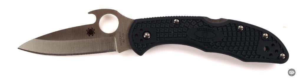 Spyderco Delica 4 Emerson Wave Folding Knife Black Handle, Satin Blade, 2.88 Blade - 3