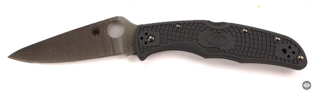 Spyderco Endura 4 Folding Knife Gray Handle, Satin Blade, 3.75 Blade - 3