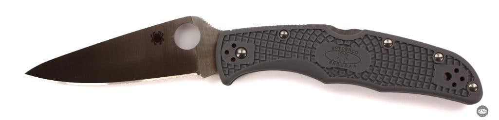 Spyderco Endura 4 Folding Knife Gray Handle, Satin Blade, 3.75 Blade - 3