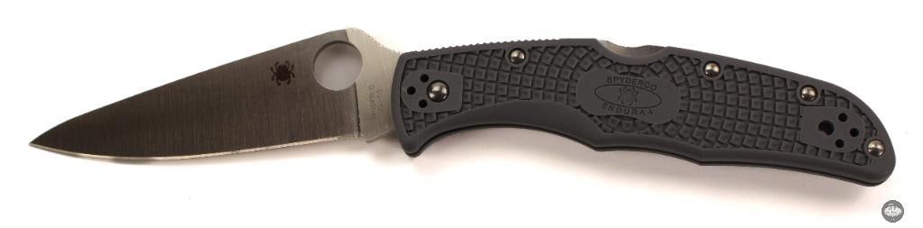 Spyderco Endura 4 Folding Knife Gray Handle, Satin Blade, 3.75 Blade - 3