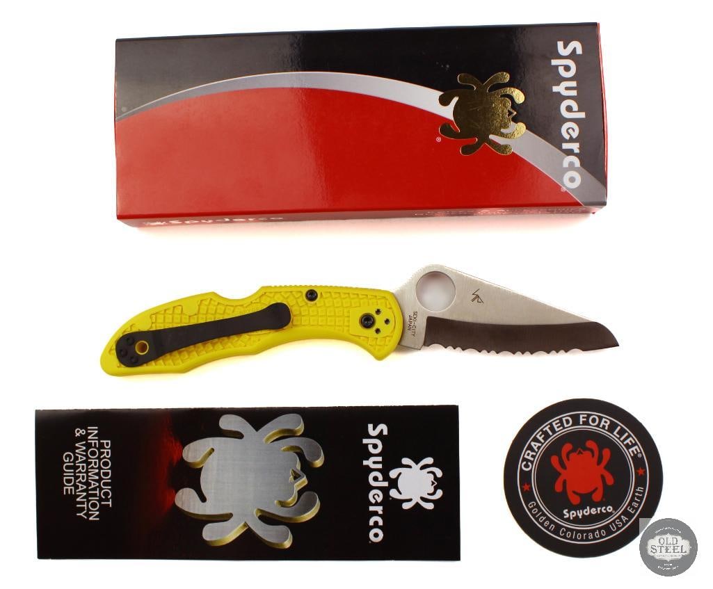 Spyderco Salt 2 Folding Knife Fully Serrated Blade, 3.0 Blade: This Spyderco Salt 2 features a 3.0-inch fully serrated blade, designed for high-performance cutting in demanding environments. Built as part of Spydercos corrosion-resistant Salt series, it is engine