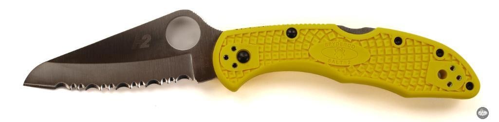 Spyderco Salt 2 Folding Knife Fully Serrated Blade, 3.0 Blade - 3