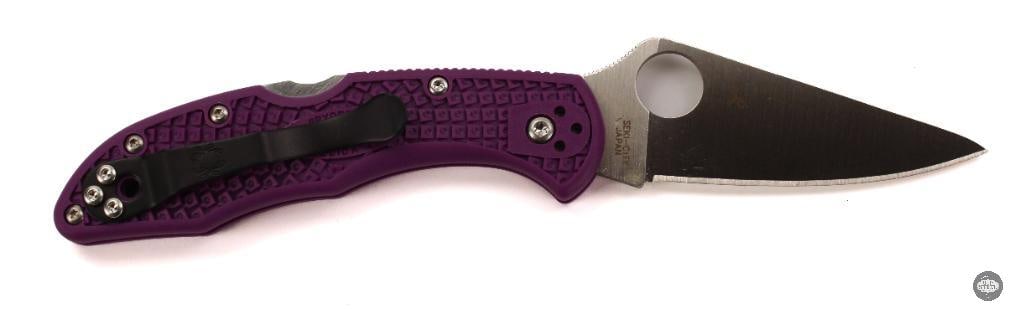 Spyderco Delica 4 Folding Knife Purple Handle, Satin Blade, 2.88 Blade - 2