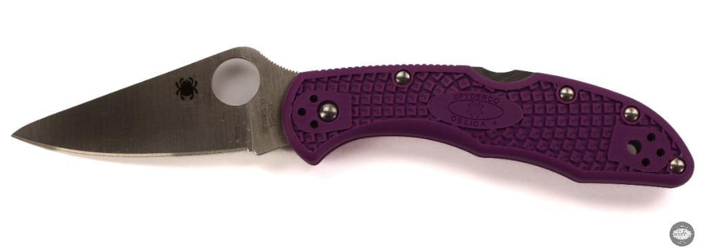 Spyderco Delica 4 Folding Knife Purple Handle, Satin Blade, 2.88 Blade - 3