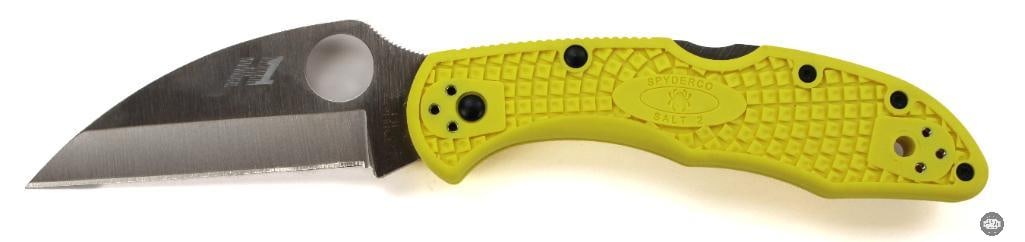 Spyderco Salt 2 Folding Knife Wharncliffe Blade, Plain Edge, 3.0 Blade - 3