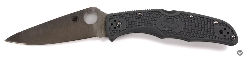Spyderco Endura 4 Folding Knife Gray Handle, Satin Blade, 3.75 Blade - 3