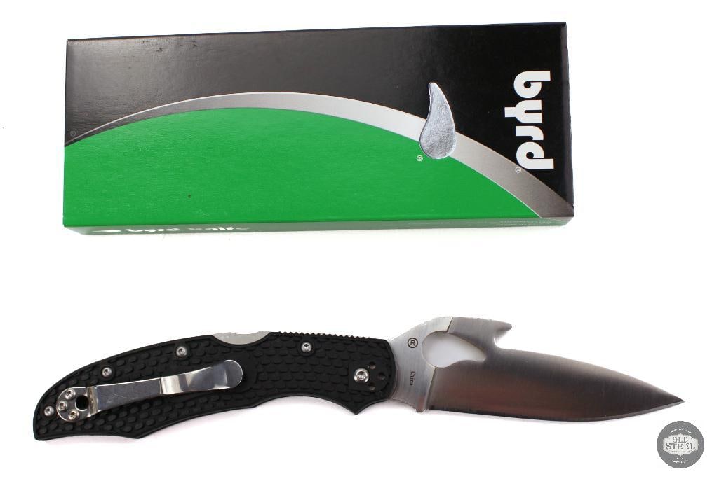 Byrd Cara Cara 2 Folding Knife Emerson Wave, Satin Blade, Black Handle, 3.75 Blade: This Byrd Cara Cara 2 features a 3.75-inch satin-finished blade paired with a black handle and Emerson Wave-style opening feature for fast, reliable deployment. Built as a larger everyday carry and