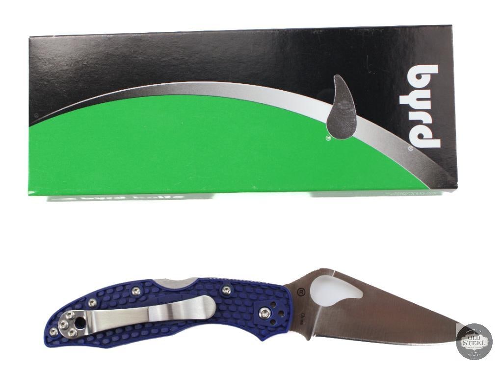 Byrd Meadowlark 2 Folding Knife Blue Handle, Satin Blade, 2.88 Blade: This Byrd Meadowlark 2 features a 2.88-inch satin-finished blade paired with a blue FRN handle, offering a compact and practical everyday carry folding knife. Known for its lightweight construction