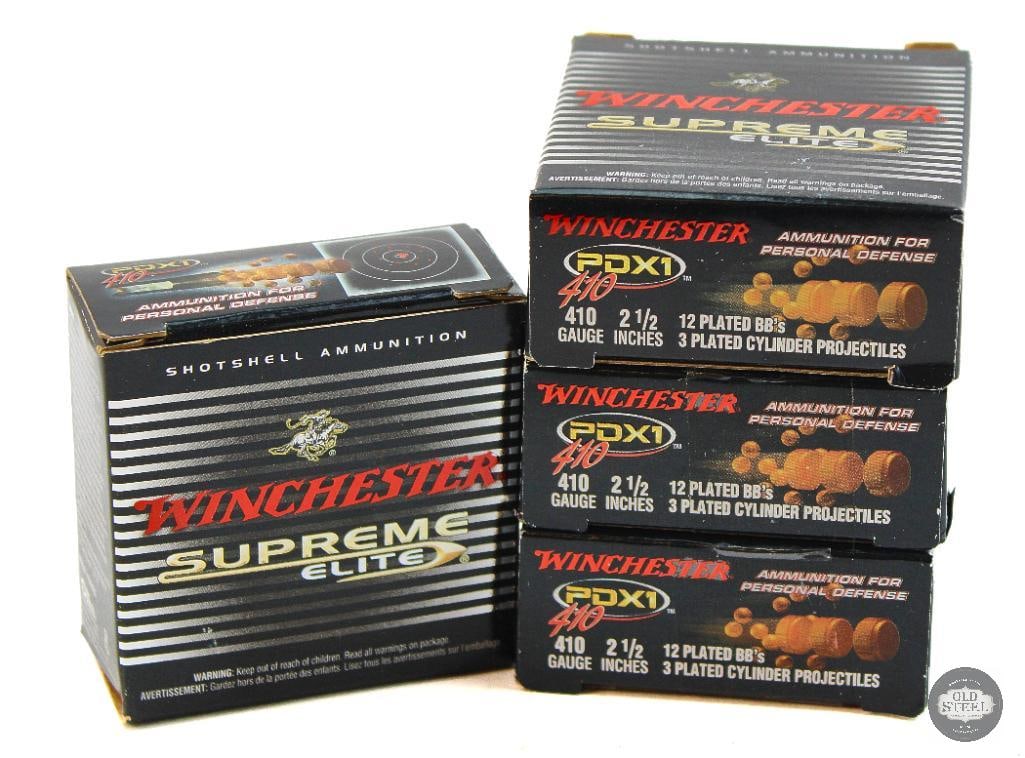 4 Boxes Winchester PDX1 410ga Defensive Ammunition - 40rds: 4 Boxes Winchester PDX1 410ga Defensive Ammunition - 40rds THIS ITEM IS AS PICTURED WITH NO FURTHER ATTACHMENTS. ALL SALES ARE FINAL. PLEASE REFER TO