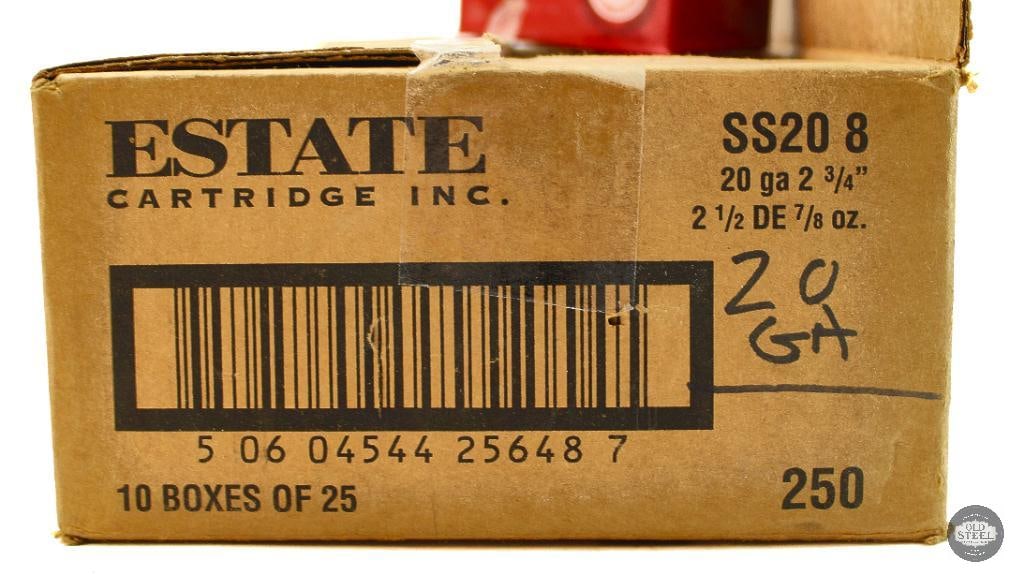 10 Boxes Estate Cartridge 20ga 2-3/4in Super Sport Competition Target Load Ammunition - 250rds - 2