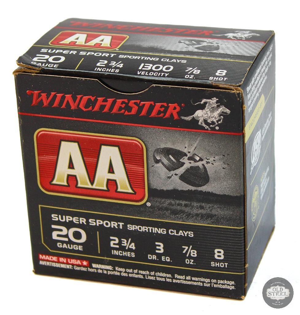 Winchester AA 20ga 2-3/4in Ammunition - 25rds: Winchester AA 20ga 2-3/4in Ammunition - 25rds THIS ITEM IS AS PICTURED WITH NO FURTHER ATTACHMENTS. ALL SALES ARE FINAL. PLEASE REFER TO THE AUCTION DESCRIPTION, LOT #1 DESCRIPTION AND