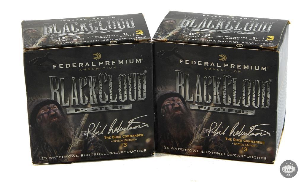 2 Boxes Federal Black Cloud 12ga 3inch No. 3 Shot Ammunition - 50rds: 2 Boxes Federal Black Cloud 12ga 3inch No. 3 Shot Ammunition - 50rds THIS ITEM IS AS PICTURED WITH NO FURTHER ATTACHMENTS. ALL SALES ARE FINAL. PLEASE