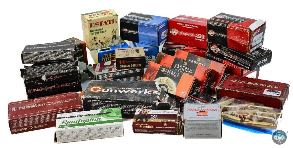 Bulk Lot Assorted Caliber Partial Box Ammunitions: Bulk Lot Assorted Caliber Partial Box Ammunitions THIS ITEM IS AS PICTURED WITH NO FURTHER ATTACHMENTS. ALL SALES ARE FINAL. PLEASE REFER TO THE AUCTI