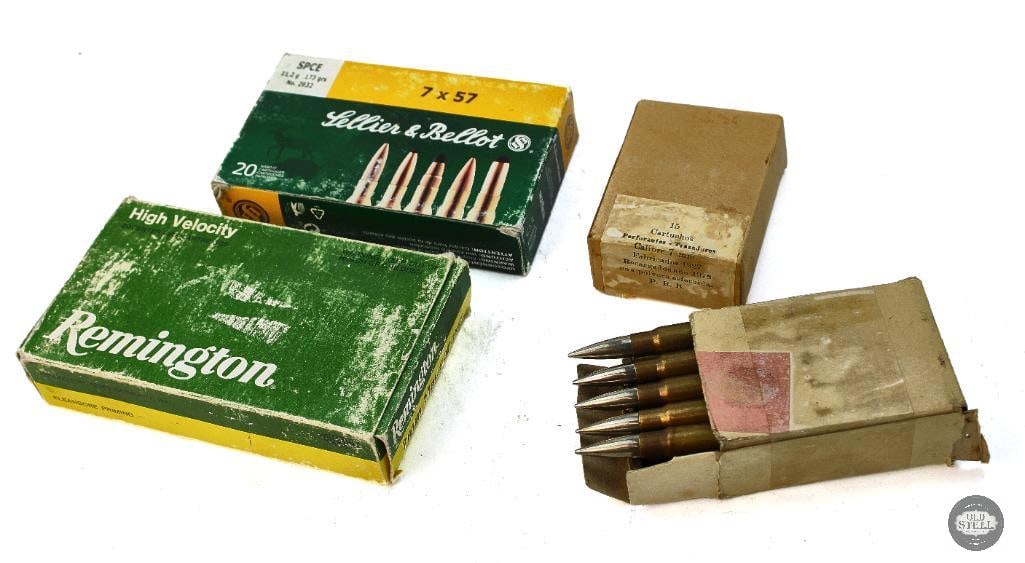 4 Boxes Various 7mm Mauser 7x57mm Ammunition - 69rds: 4 Boxes Various 7mm Mauser 7x57mm Ammunition - 69rds THIS ITEM IS AS PICTURED WITH NO FURTHER ATTACHMENTS. ALL SALES ARE FINAL. PLEASE REFER TO THE AU