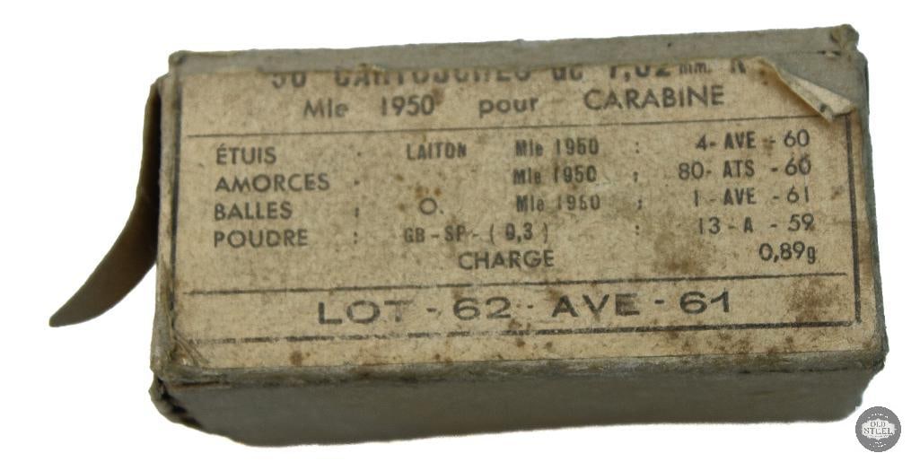 Box of French 30 Carbine Ammunition - 50rds - 2