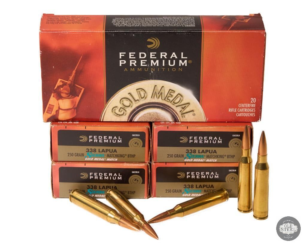 Federal Premium .338 Lapua Magnum 250gr Sierra MatchKing BTHP Ammunition 5 Boxes (1 of 1)